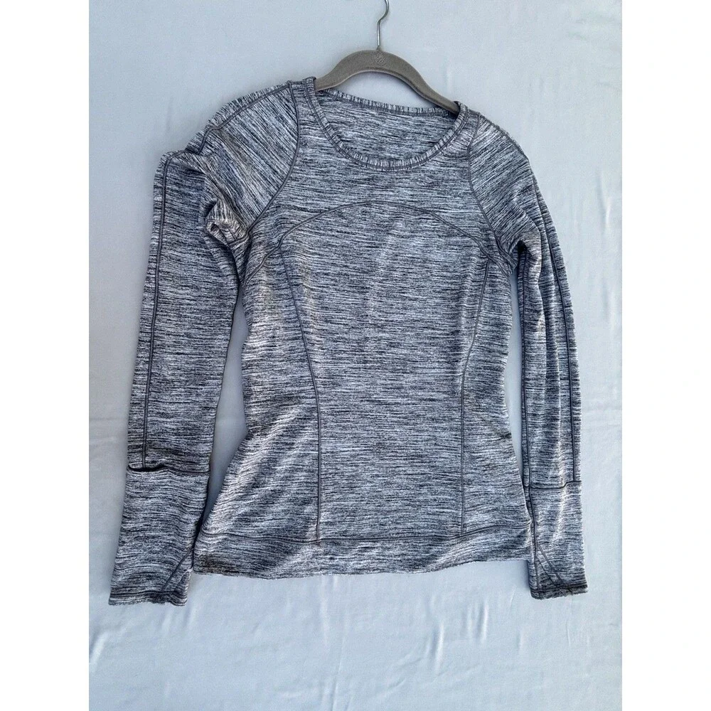 Lululemon Cypress Kiss Womens 6 Grey Long Sleeve Athleisure Train Running Shirt